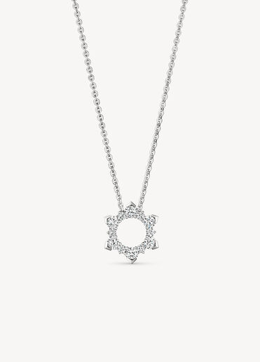 Aerial Open Sunburst Enhancer 鑽石項鏈, 18K 白金 Aerial Open Sunburst Enhancer 鑽石項鏈, 18K 白金, large