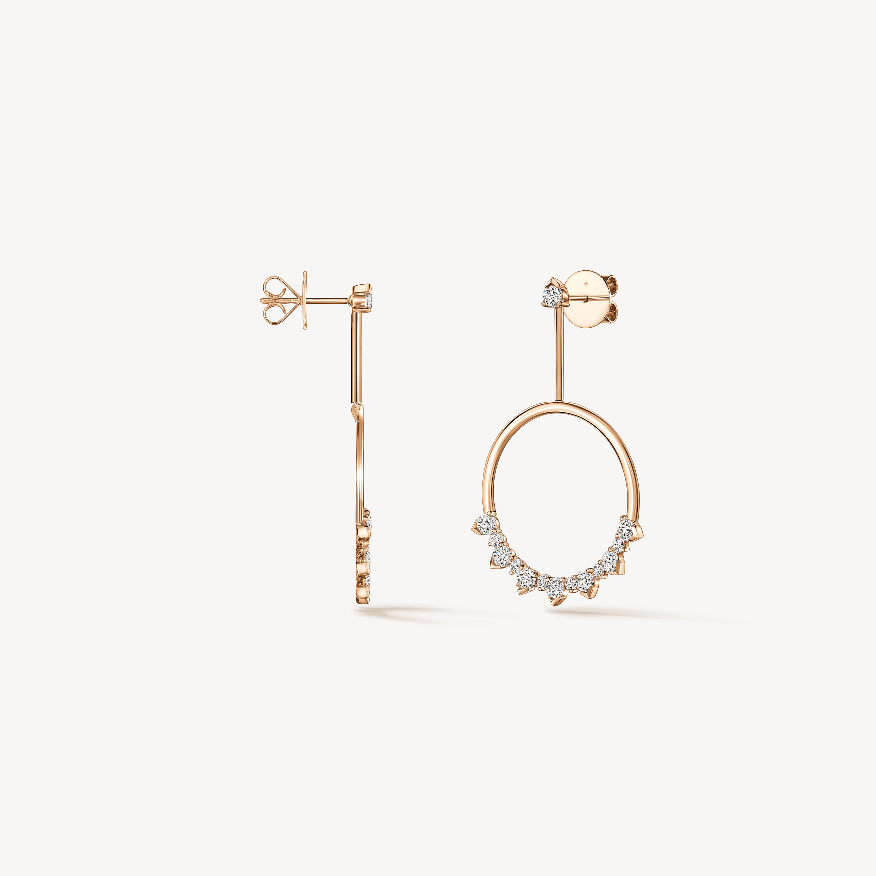 Aerial Sunrise Drop Earrings, 18K Rose Gold, large