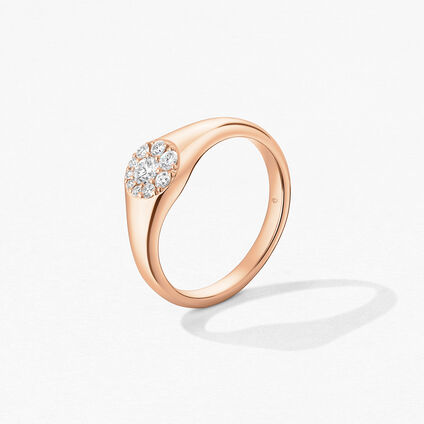 Tessa Circle Signet Ring, 18K Rose Gold, large