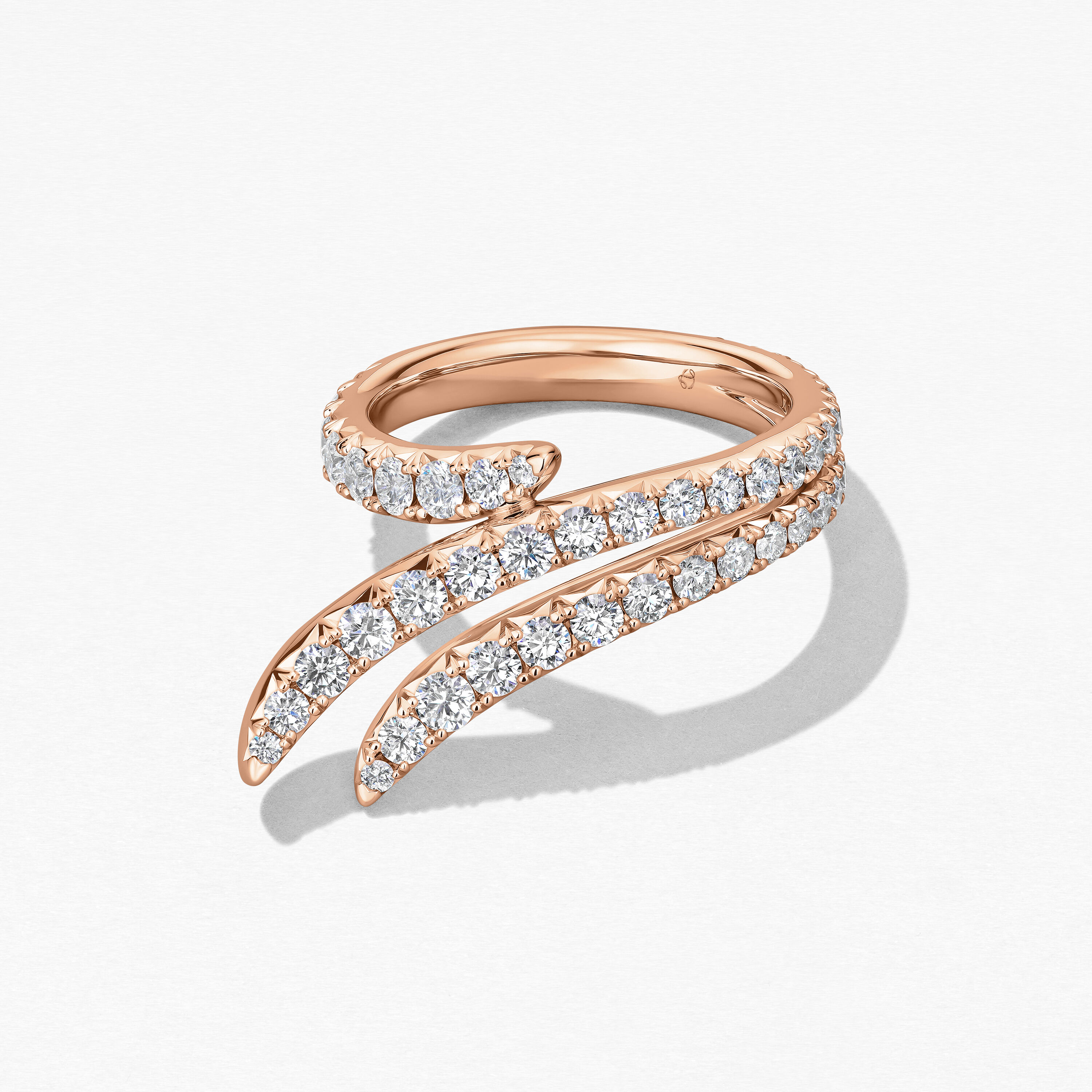 Vela Triple Row Pav&eacute; Ring, 18K Rose Gold, large