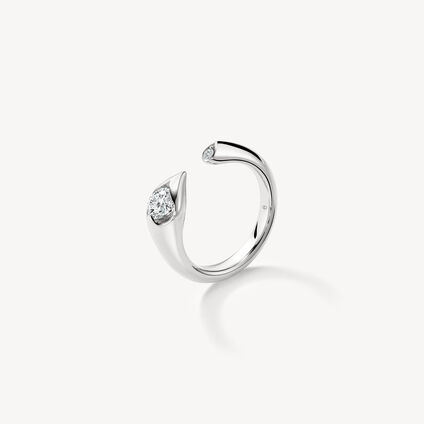LU Droplet 鑽石戒指, 18K 白金, large