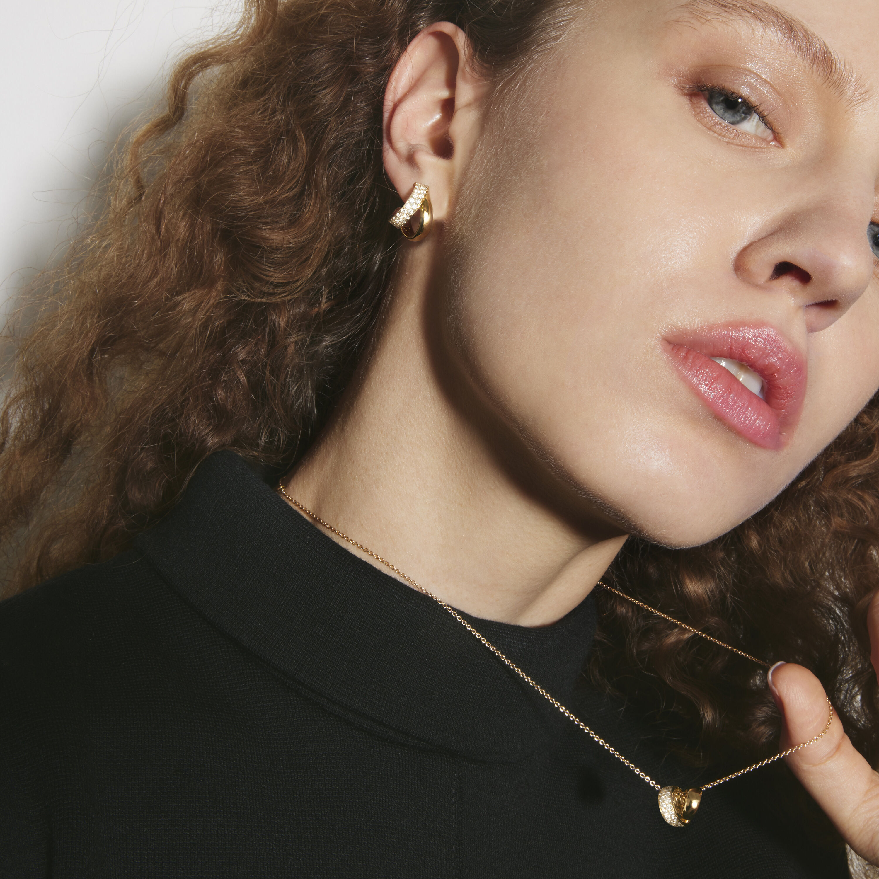 INSIDE/OUT Rondel 鑽石項鏈, 18K 黄金, large