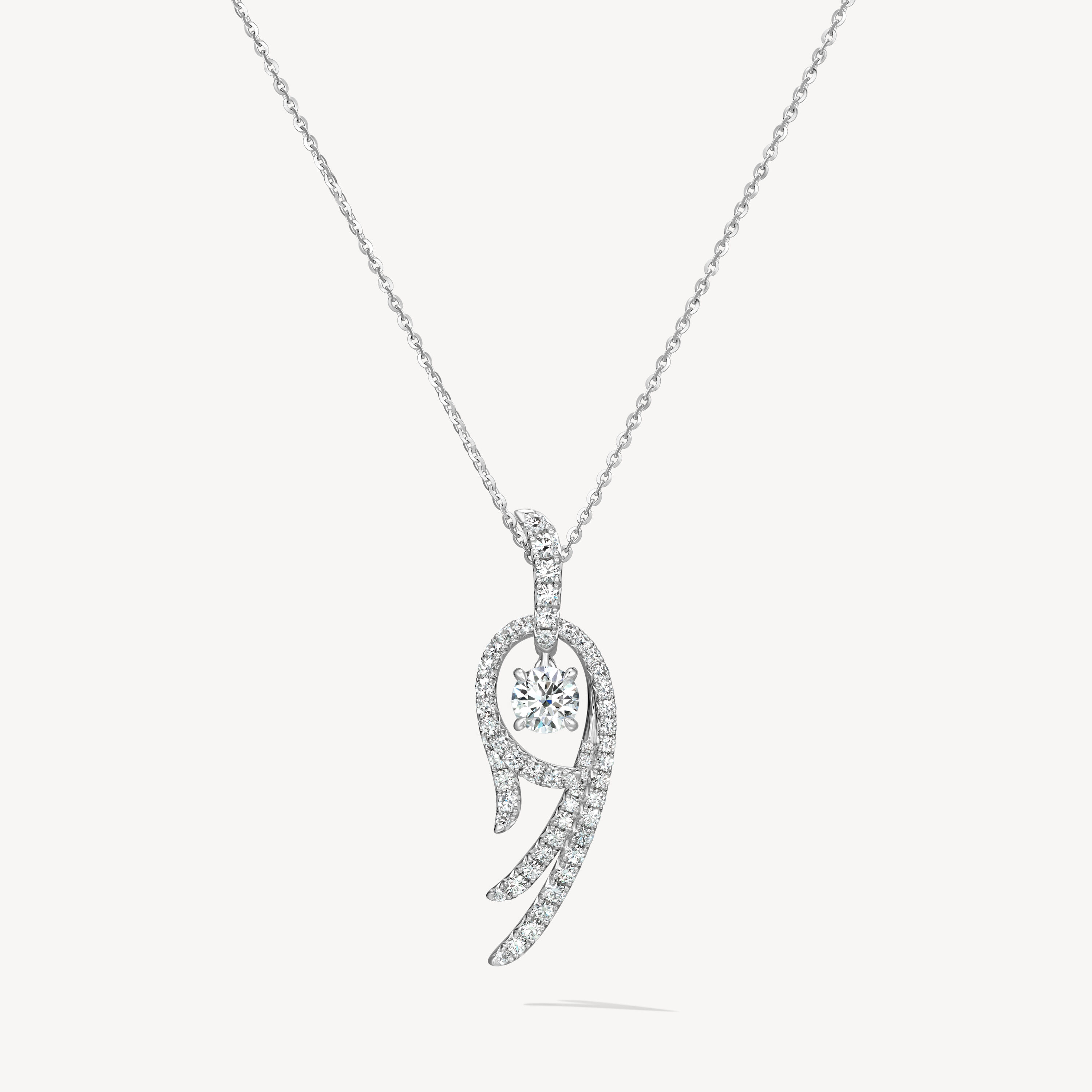 VELA Twisted鑽石項鏈​, 18K 白金, large