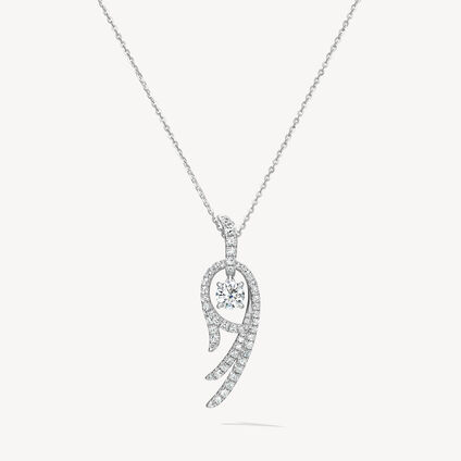 VELA Twisted鑽石項鏈​, 18K 白金, large