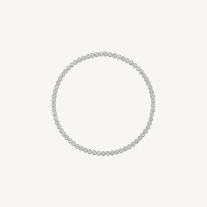 TESSA LINE NECKLACE, 18K White Gold, large
