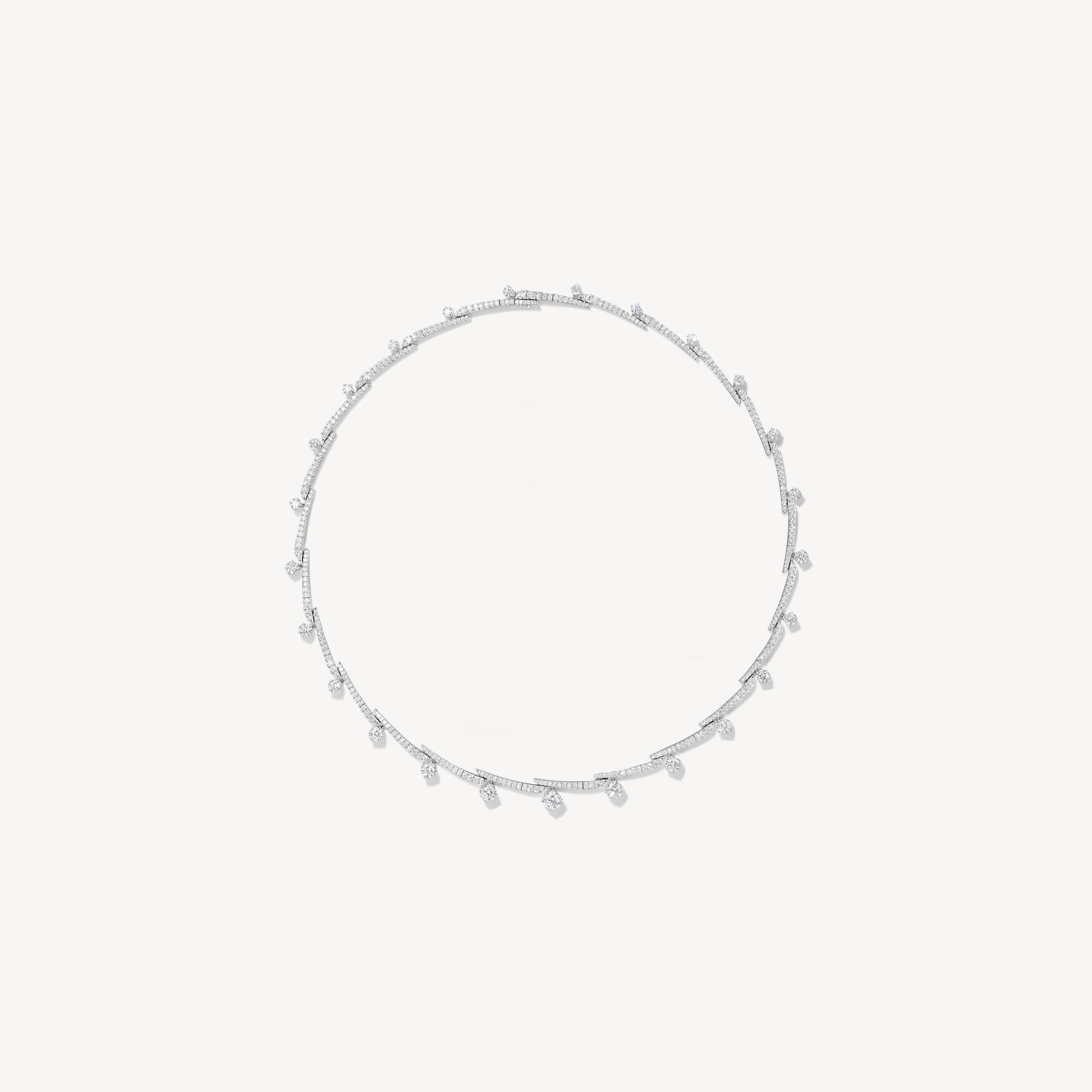 VELA Crossover French Cut Pav&eacute; 鑽石項鏈​, 18K 白金, large
