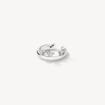Barre Floating 鑽石耳夾, 18K 白金, large