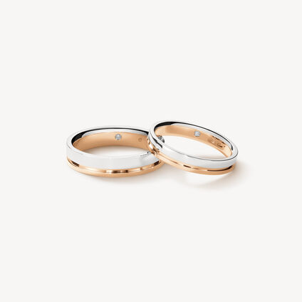 Moment 結婚對戒, 鉑金和18K 玫瑰金, large