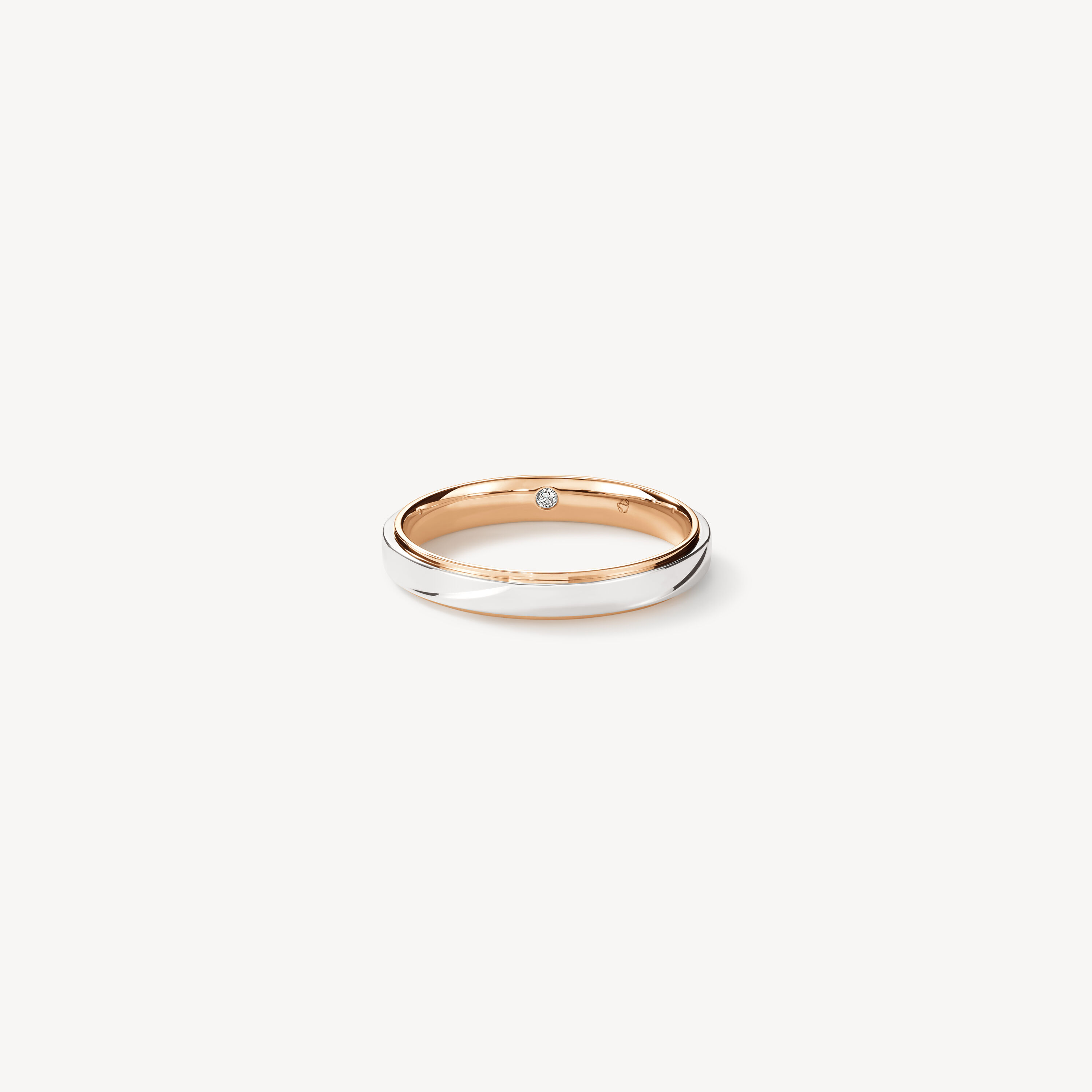 Fusion 結婚對戒, 鉑金和18K 玫瑰金, large