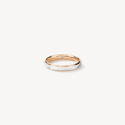 Fusion 結婚對戒, 鉑金和18K 玫瑰金, large