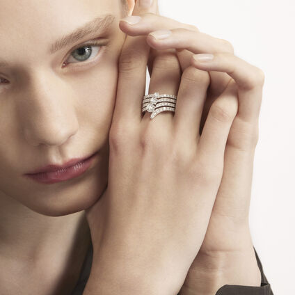VELA French Cut Pav&eacute; Diamond Cocktail Ring, 18K White Gold, large