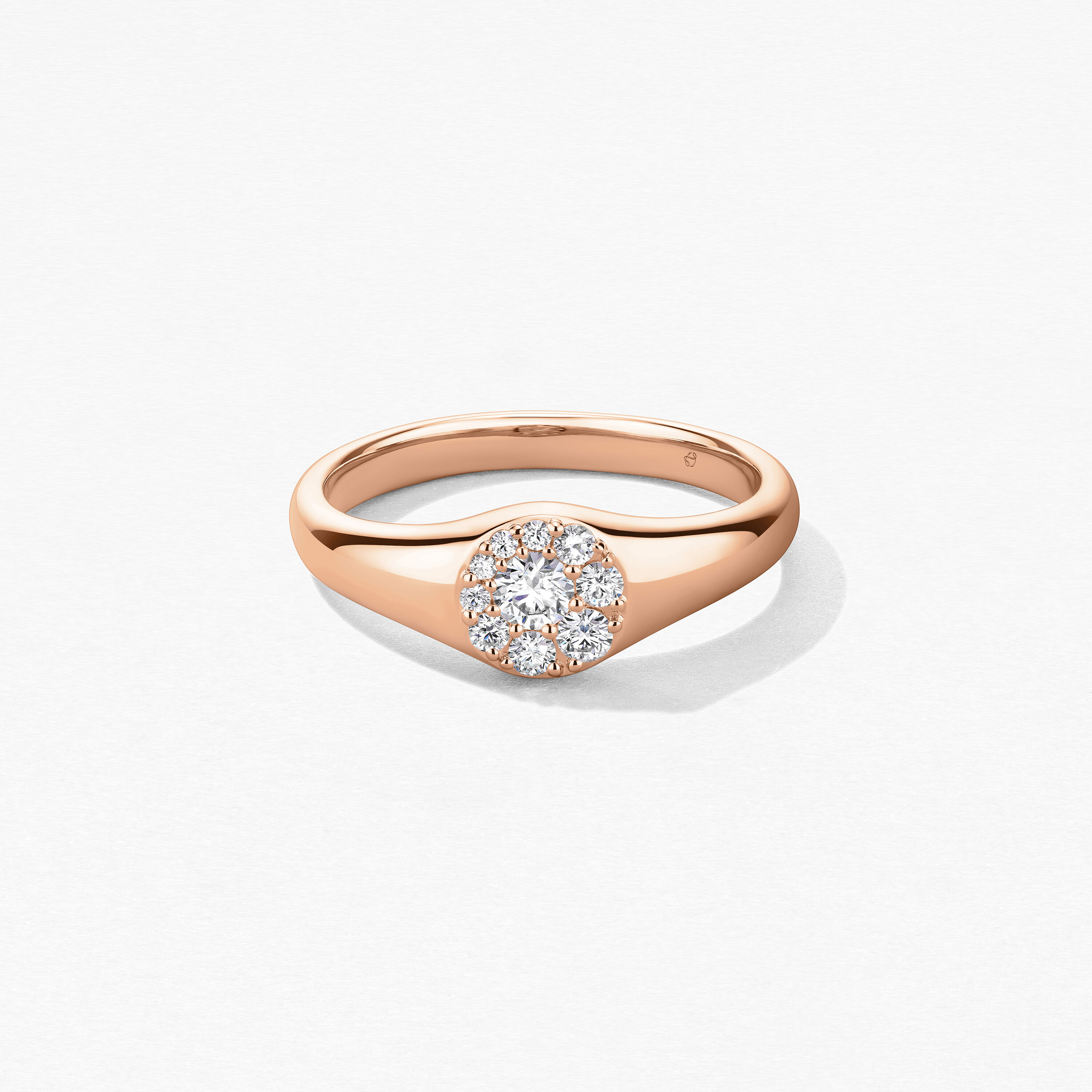 Tessa Circle Signet Ring, 18K Rose Gold, large