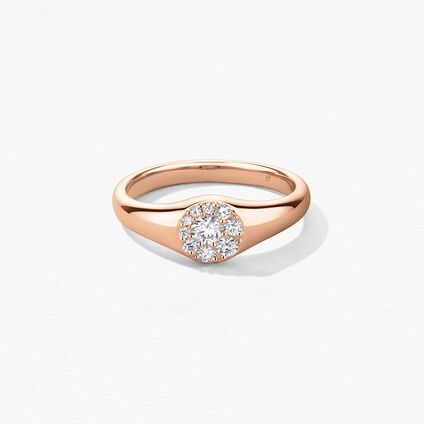 Tessa Circle Signet Ring, 18K Rose Gold, large