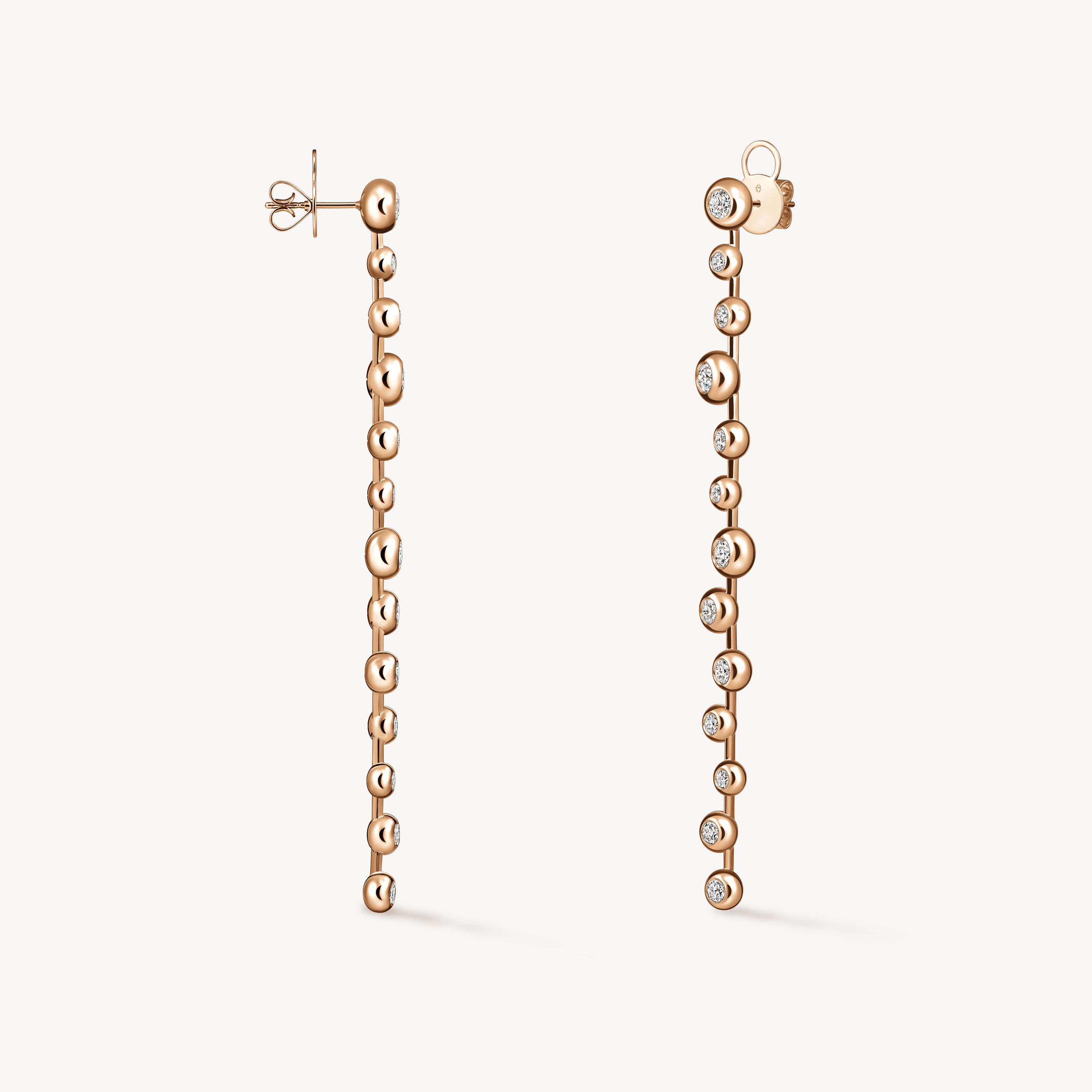 DREAM FLOATING STILETTO EARRINGS, 18K Rose Gold, large