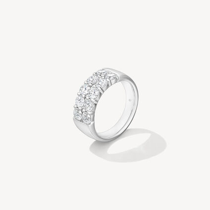 Signature Double鑽石戒指, 18K 白金, large