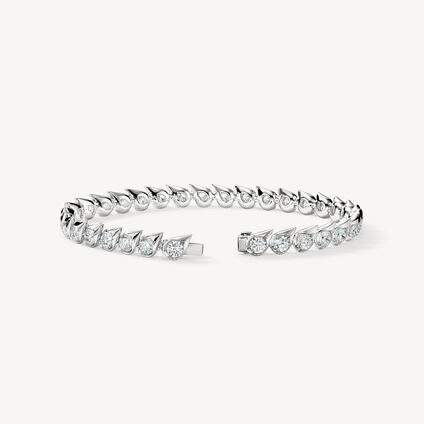 LU Droplet Bracelet, 18K White Gold, large