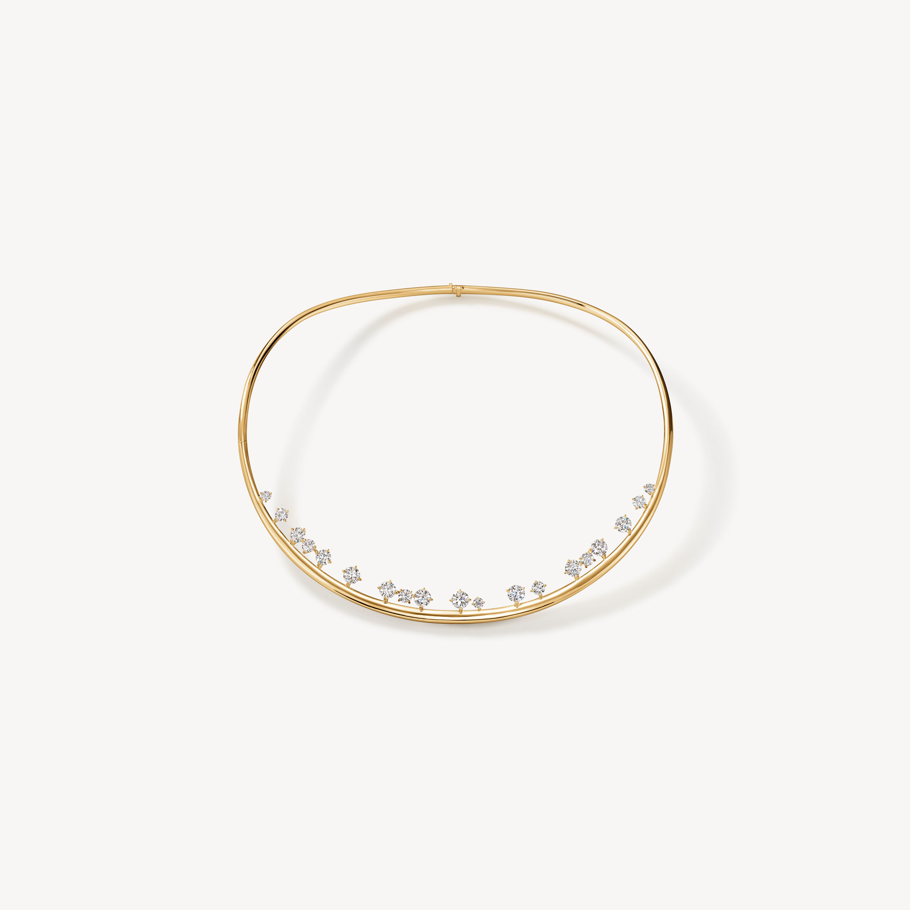 BARRE Floating鑽石短項鏈, 18K 黄金, large