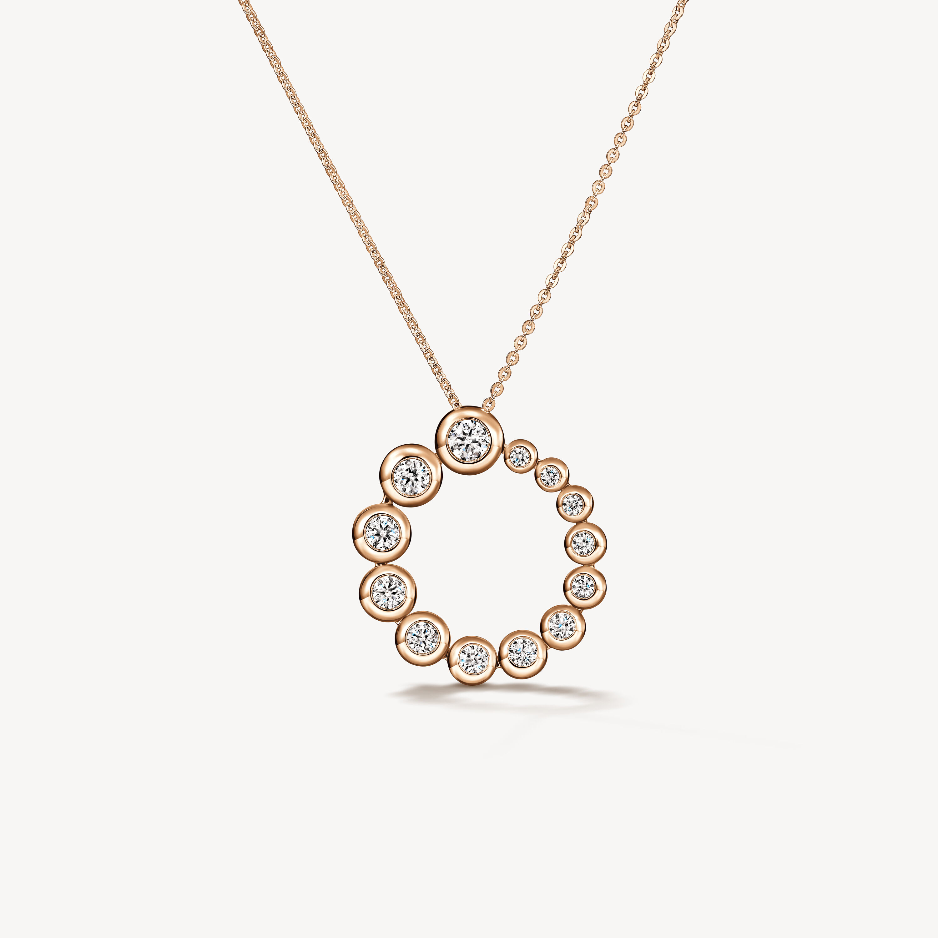 Dream Circle Convertible Pendant Necklace, 18K Rose Gold, large