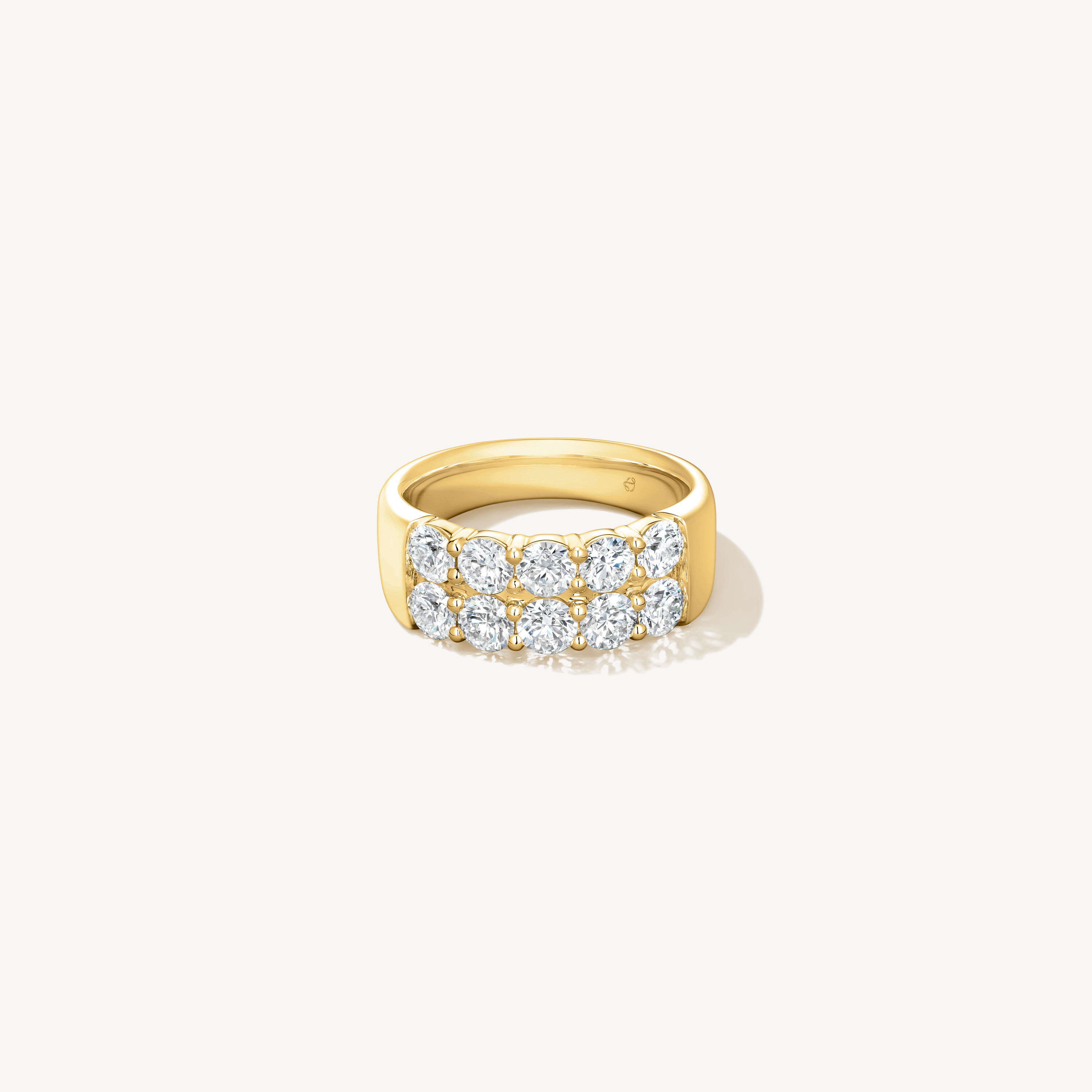 Signature Double鑽石戒指, 18K 黄金, large
