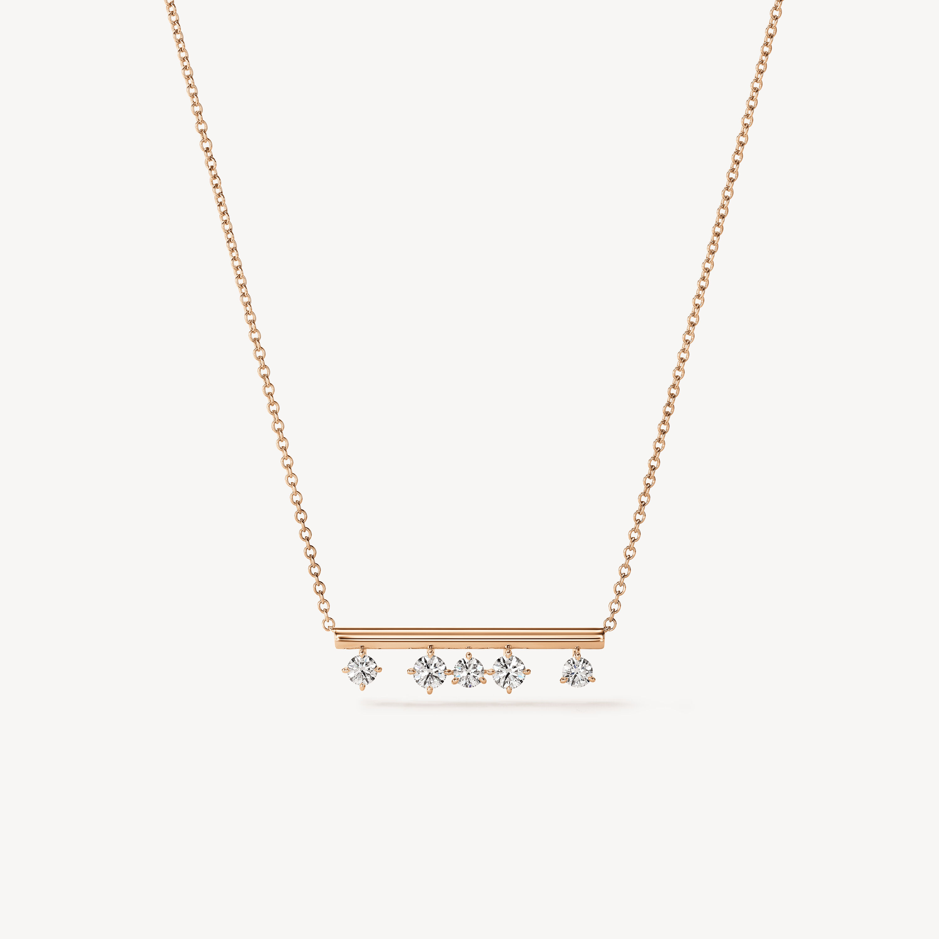 BARRE Floating Diamond Pendant Necklace, 18K Rose Gold, large