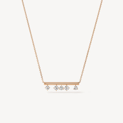 BARRE Floating鑽石項鏈, 18K 玫瑰金, large