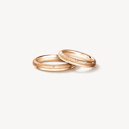 Love Satin Finish 結婚對戒, 18K 玫瑰金, large