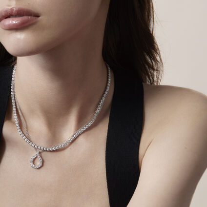 Lorelei Crescent 鑽石項鏈, 18K 玫瑰金, large