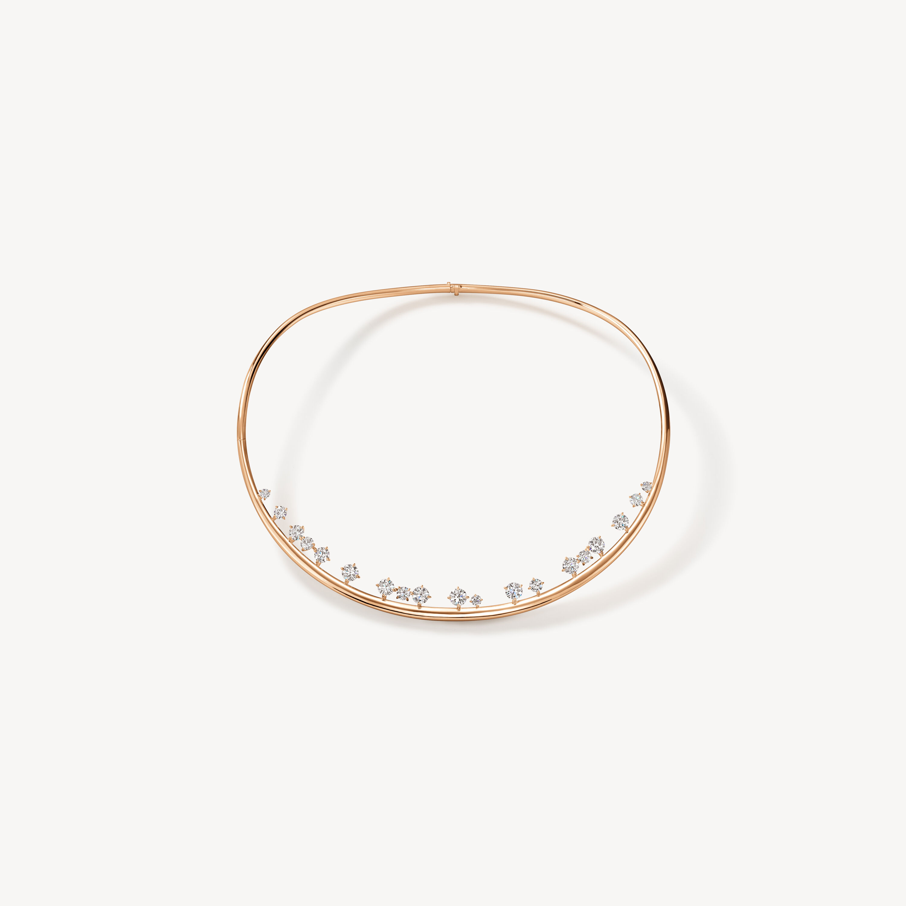 BARRE Floating鑽石短項鏈, 18K 玫瑰金, large