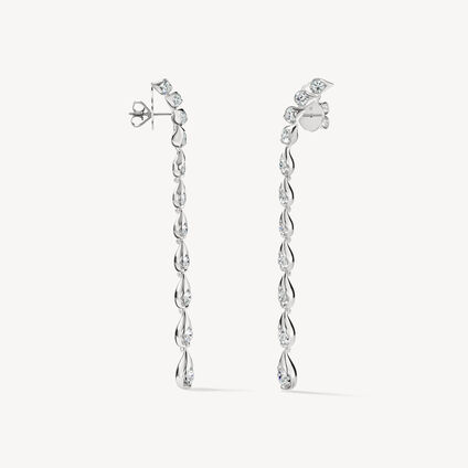 LU Droplet Stiletto Earrings, 18K White Gold, large