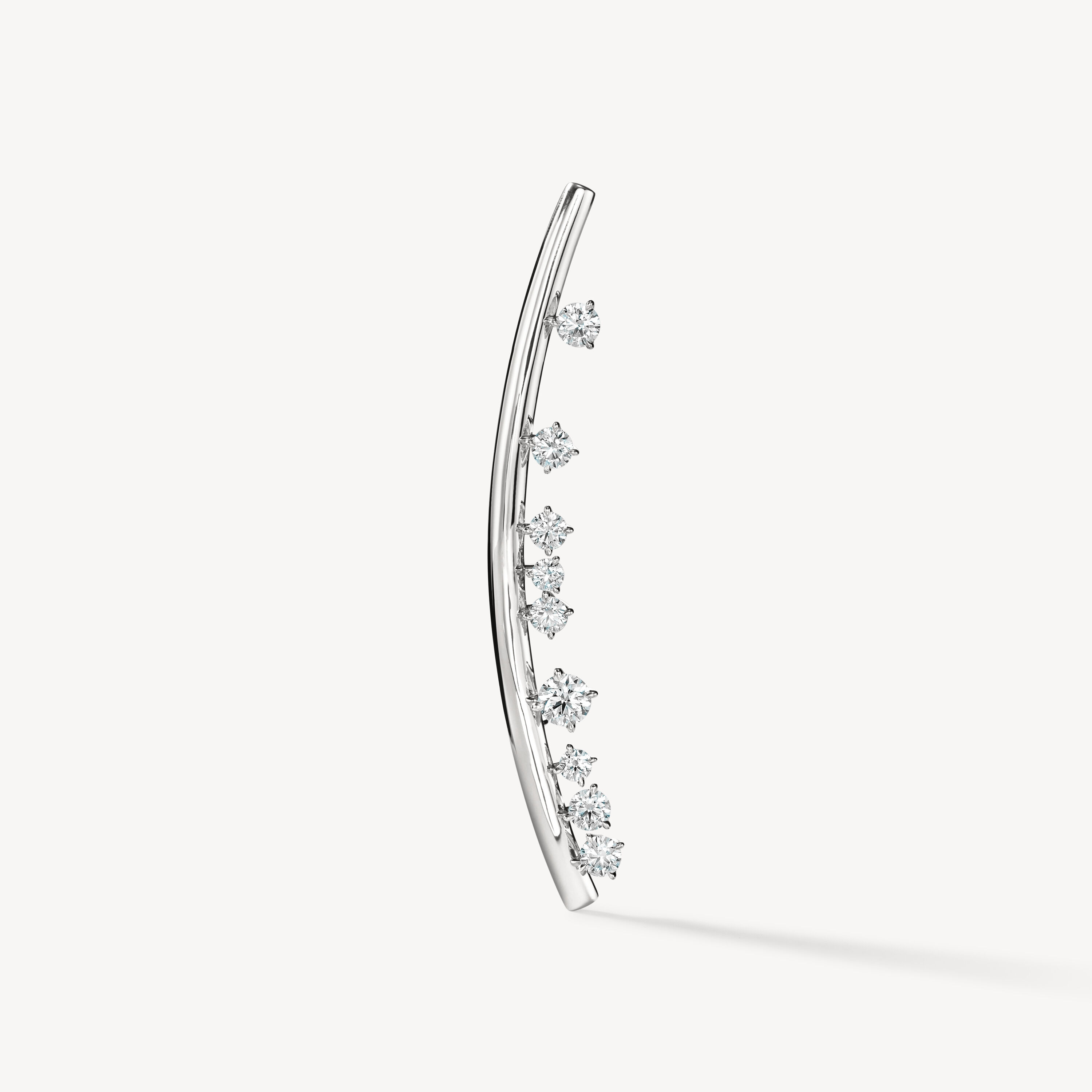 BARRE Floating鑽石胸針, 18K 白金, large