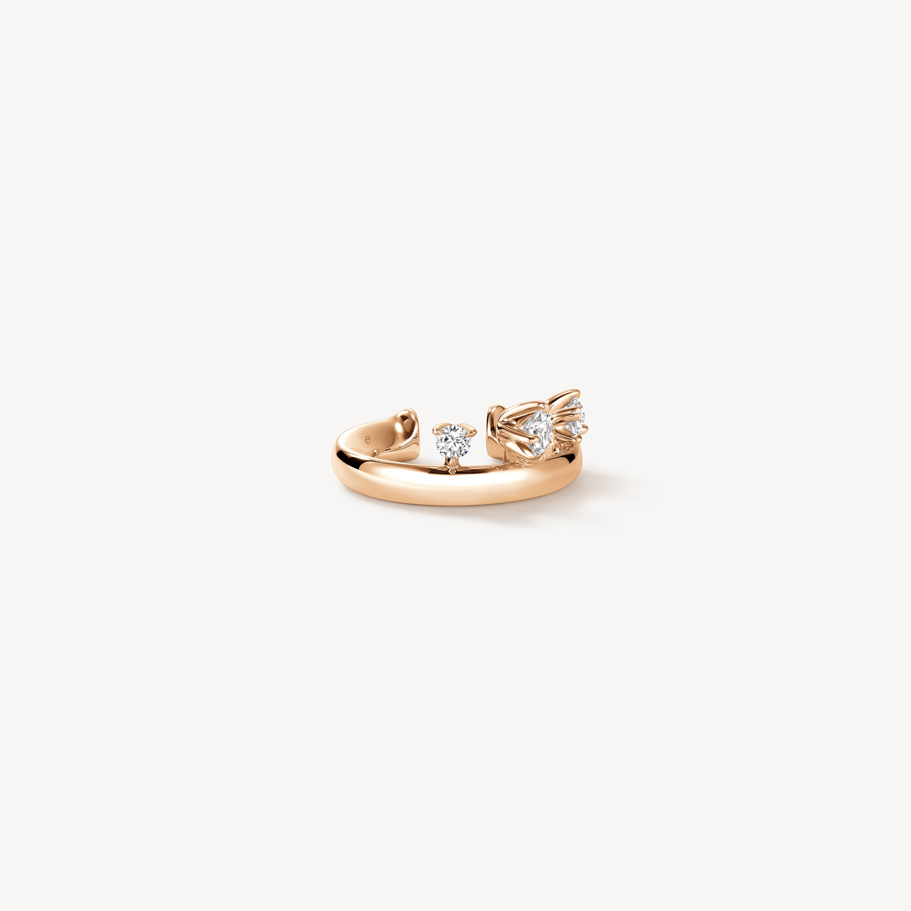 Barre Floating Diamond Ear Cuff, 18K Rose Gold, large