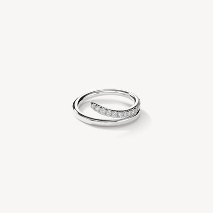 VELA French Cut Pav&eacute; Diamond Ring, 18K White Gold, large