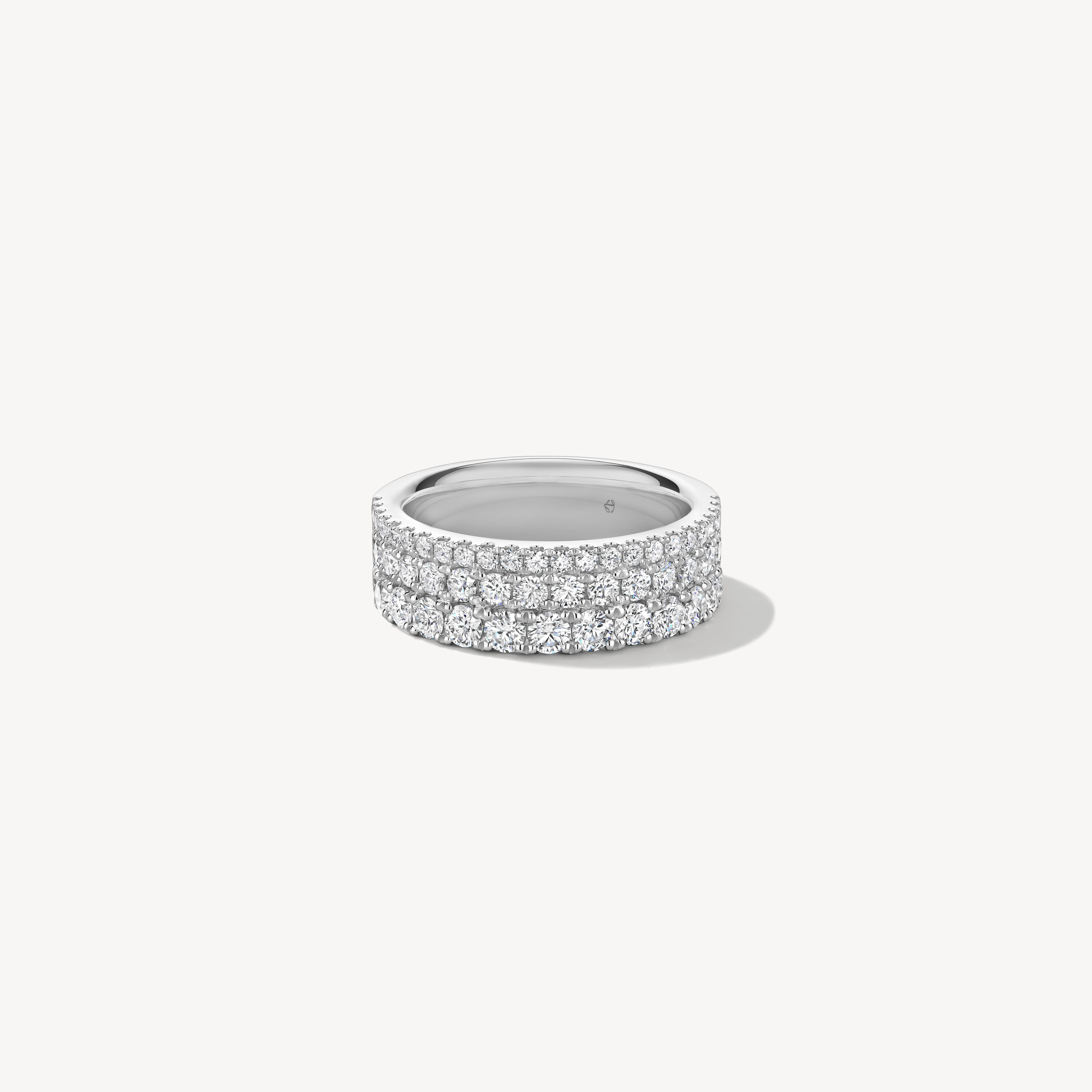 Grace Triple Row戒指, 18K 白金, large