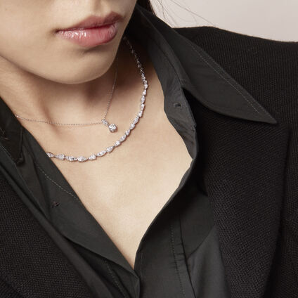 Aerial Petite Drop 鑽石項鏈, 18K 玫瑰金, large