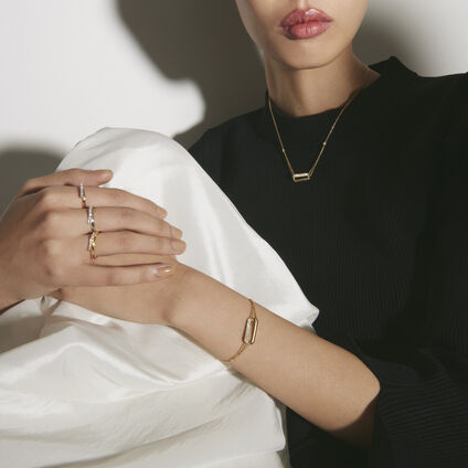 INSIDE/OUT Diamond Link Pendant Necklace, 18K Rose Gold, large