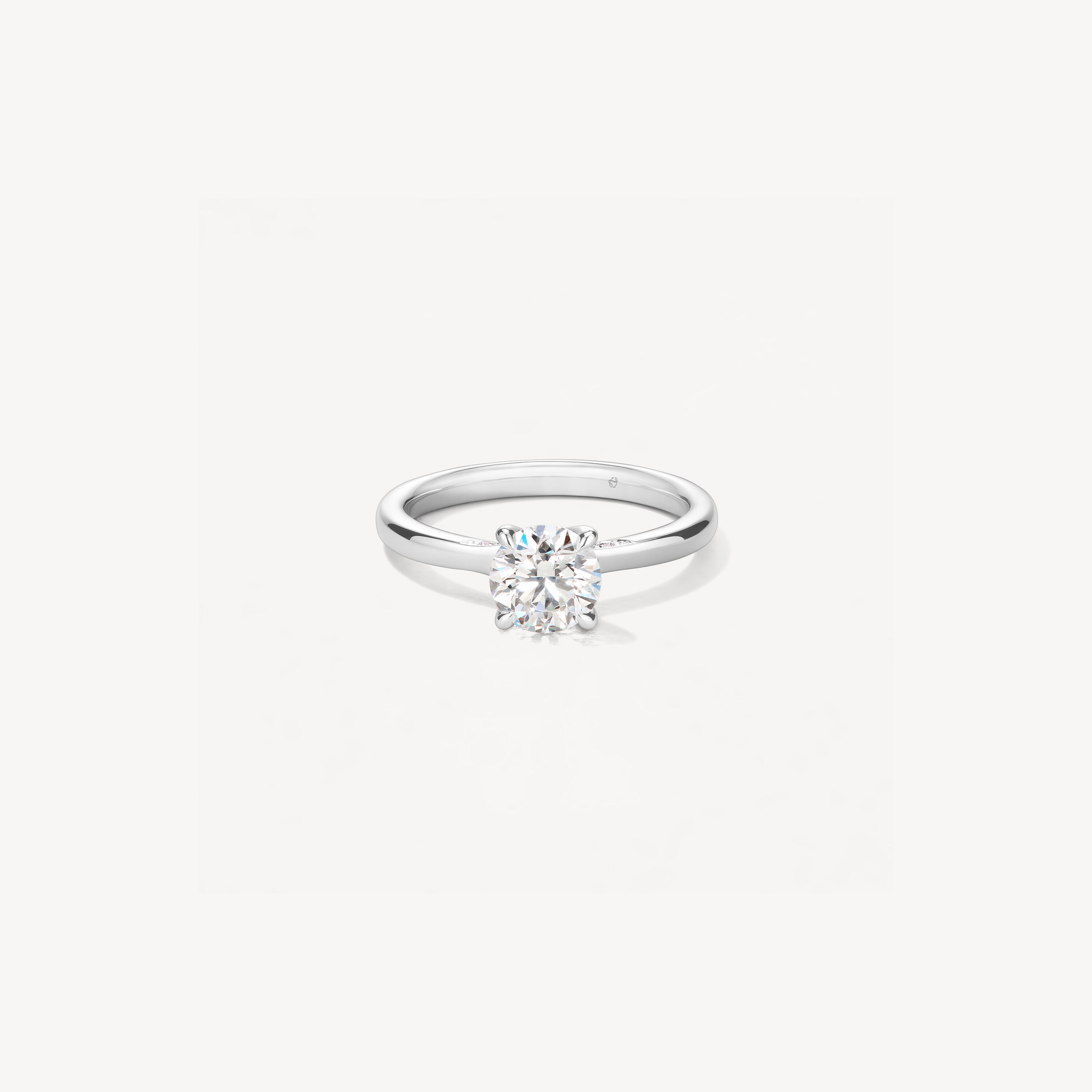 VELA Solitaire with Diamond Gallery 鑽石戒指, 鉑金, large