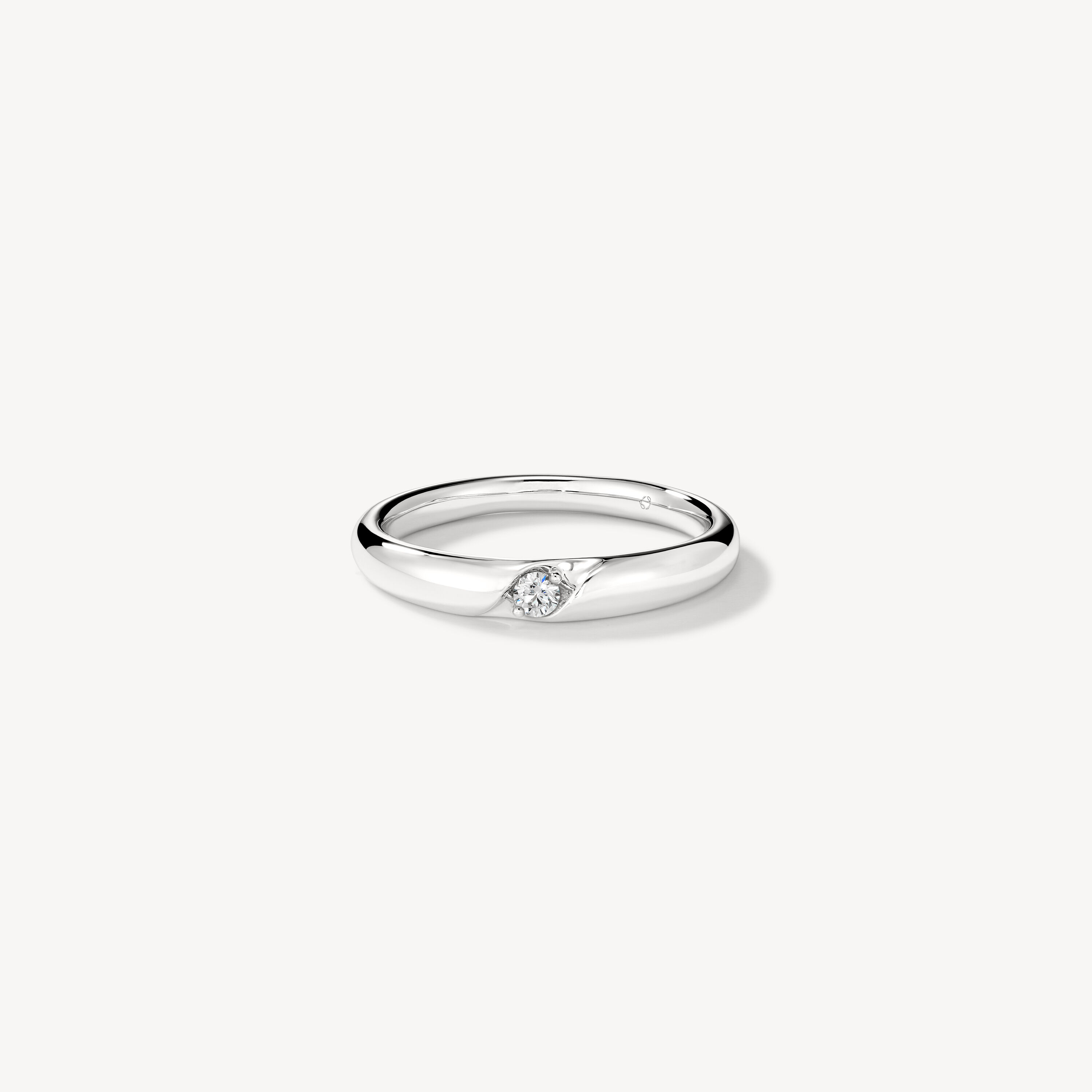 Diagonal結婚對戒, 18K 白金, large