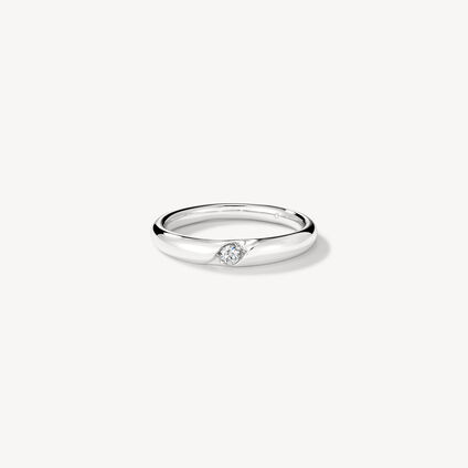 Diagonal結婚對戒, 18K 白金, large