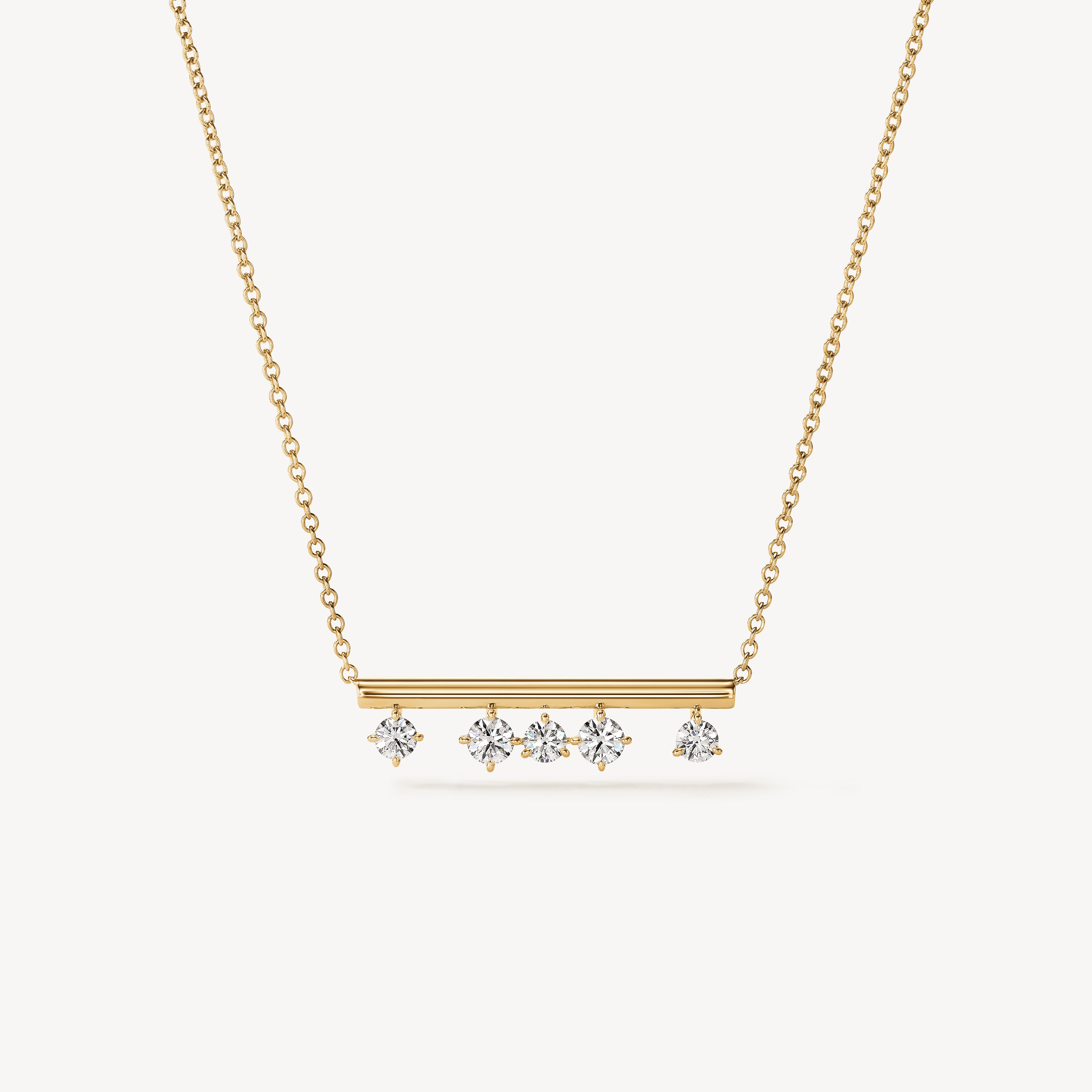 Barre Floating Diamond Pendant Necklace, 18K Yellow Gold, large