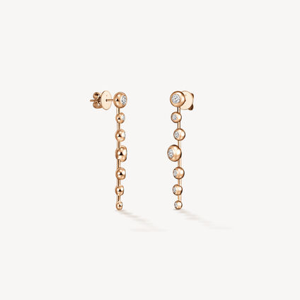 DREAM STILETTO FLOATING 鑽石耳環, 18K 玫瑰金, large