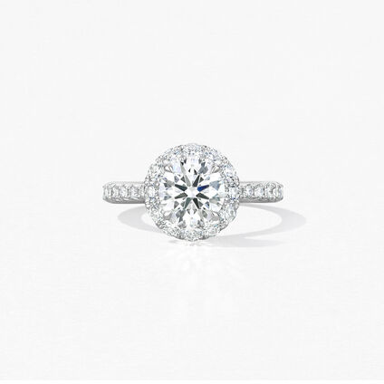 Vela Halo with Diamond Band 鑽石戒指　　, 鉑金, large