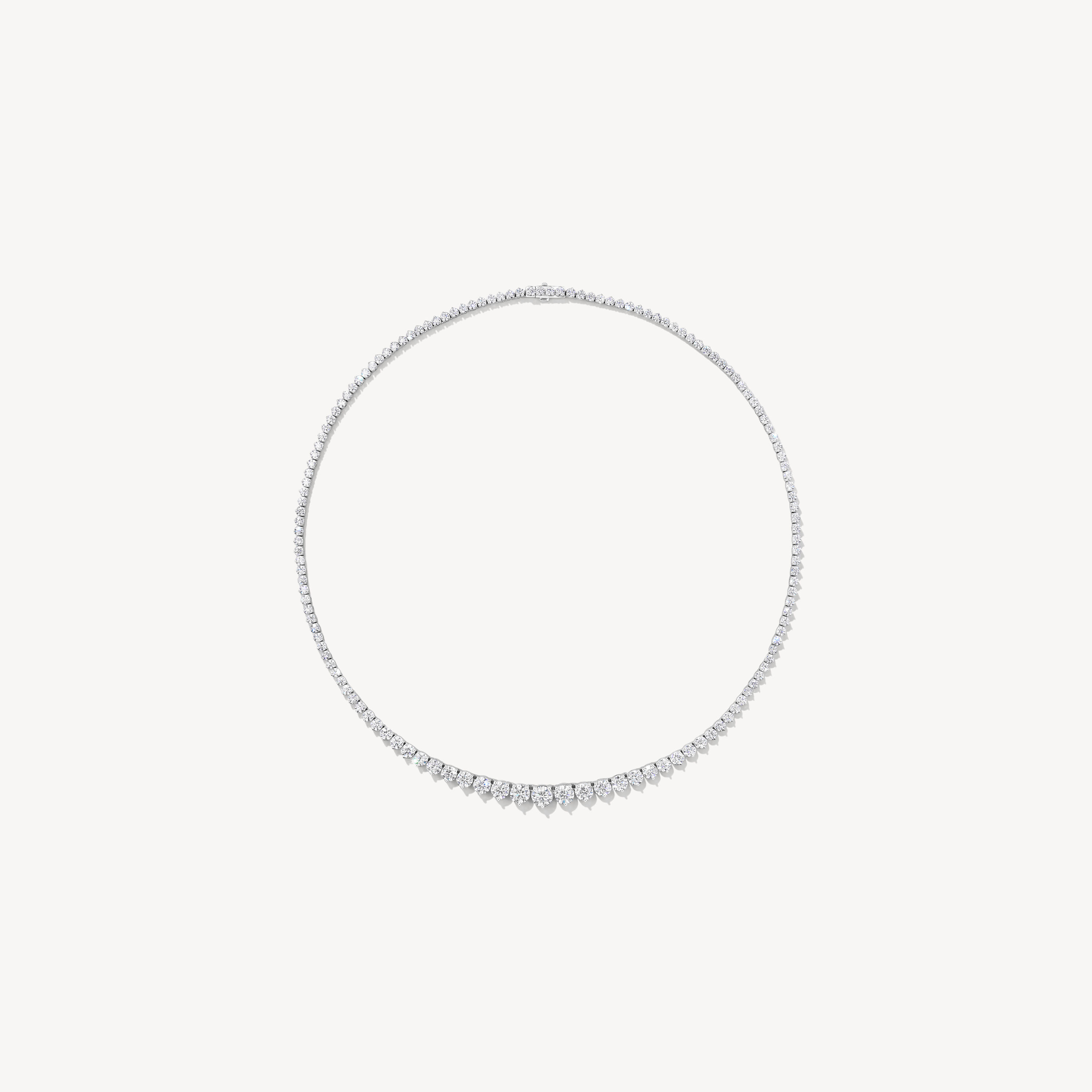 Temptation Three-Prong Necklace, 18K White Gold, large