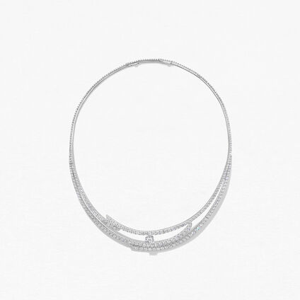 Vela 法式切割密镶鑽石項鏈​, 18K 白金, large