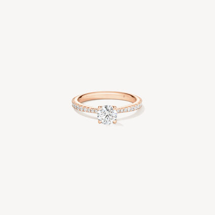 VELA Solitaire with Diamond Band 鑽石戒指　, 18K 玫瑰金, large