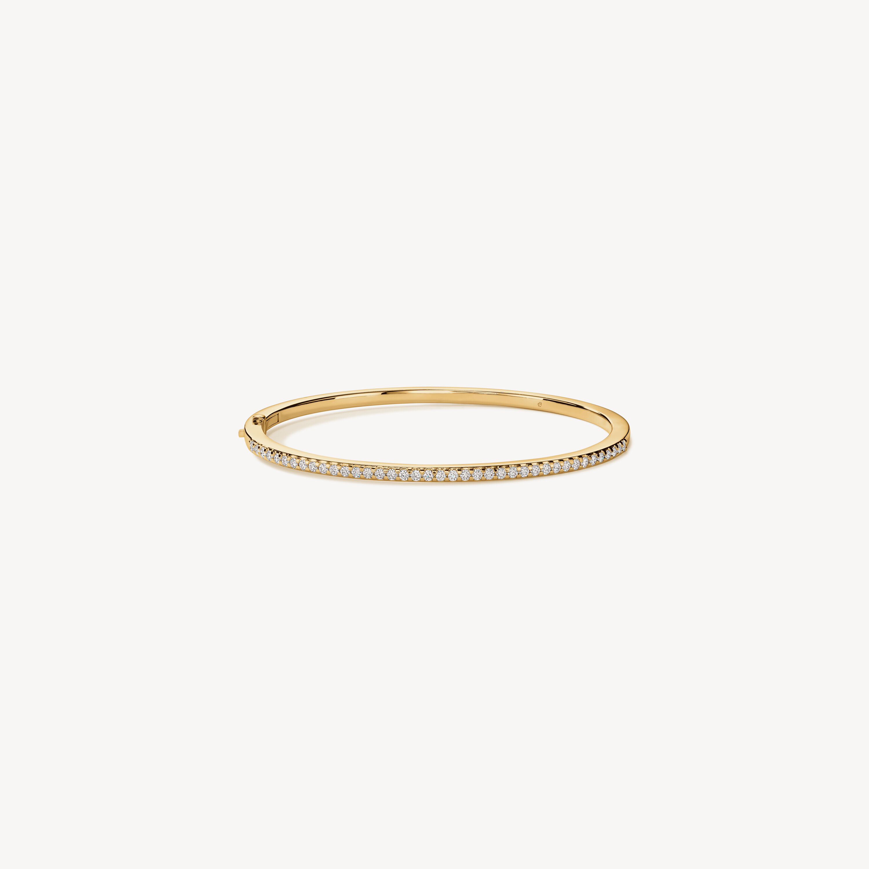 HOF Classic Prong Set Bangle, 18K Yellow Gold, large
