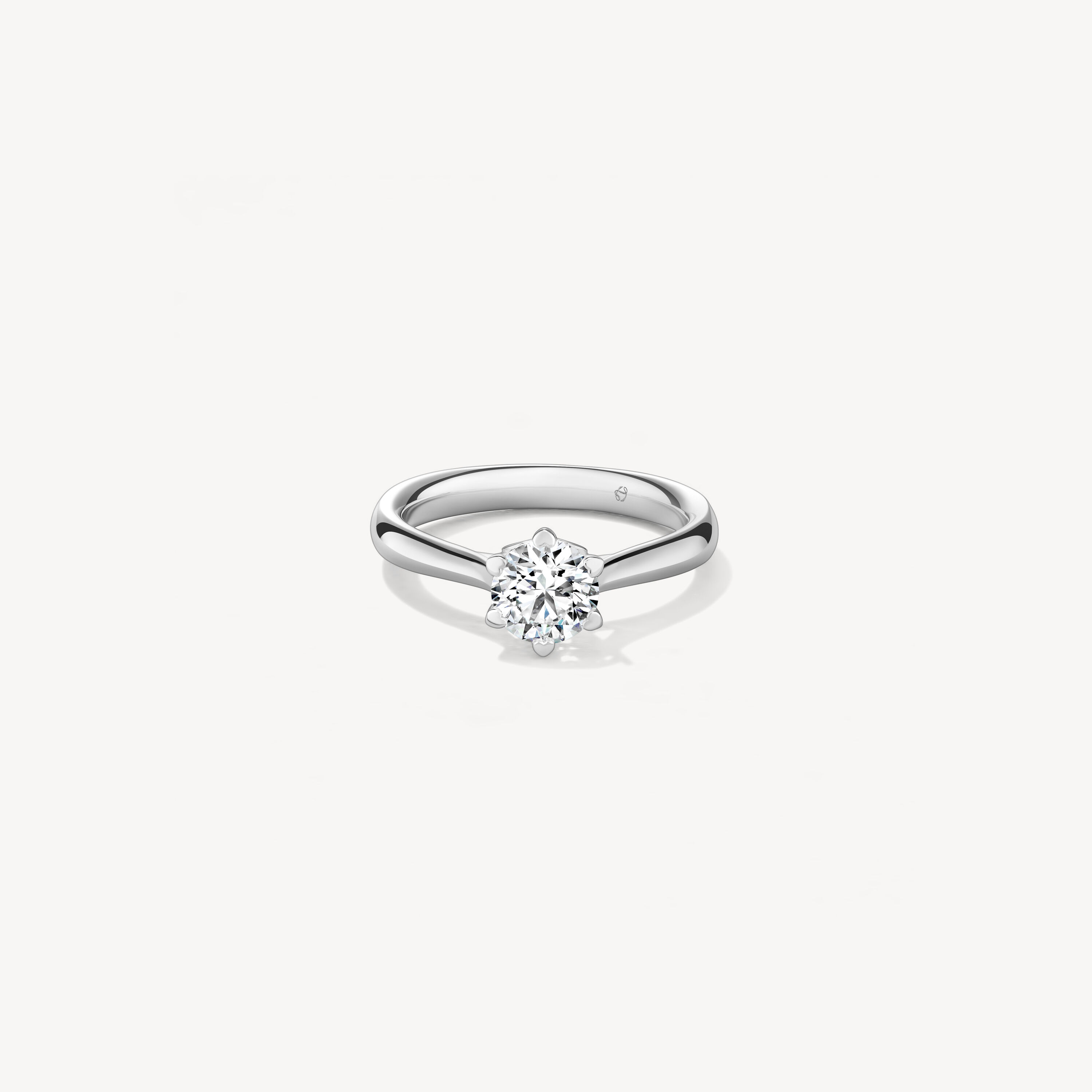 6 Heart-Prong Engagement Ring, Platinum, large