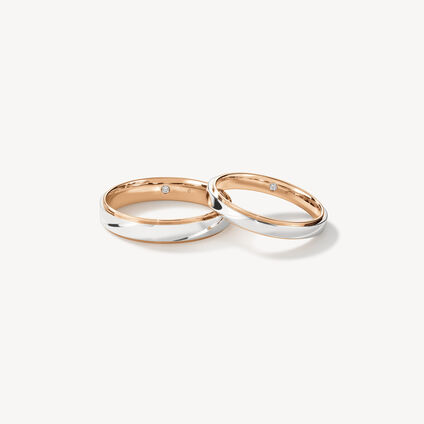 Fusion 結婚對戒, 鉑金和18K 玫瑰金, large