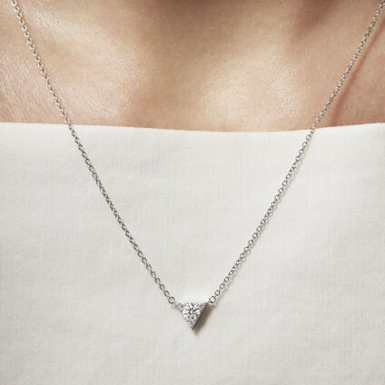 Triplicity Triangle 鑽石項鏈, 18K 玫瑰金, large